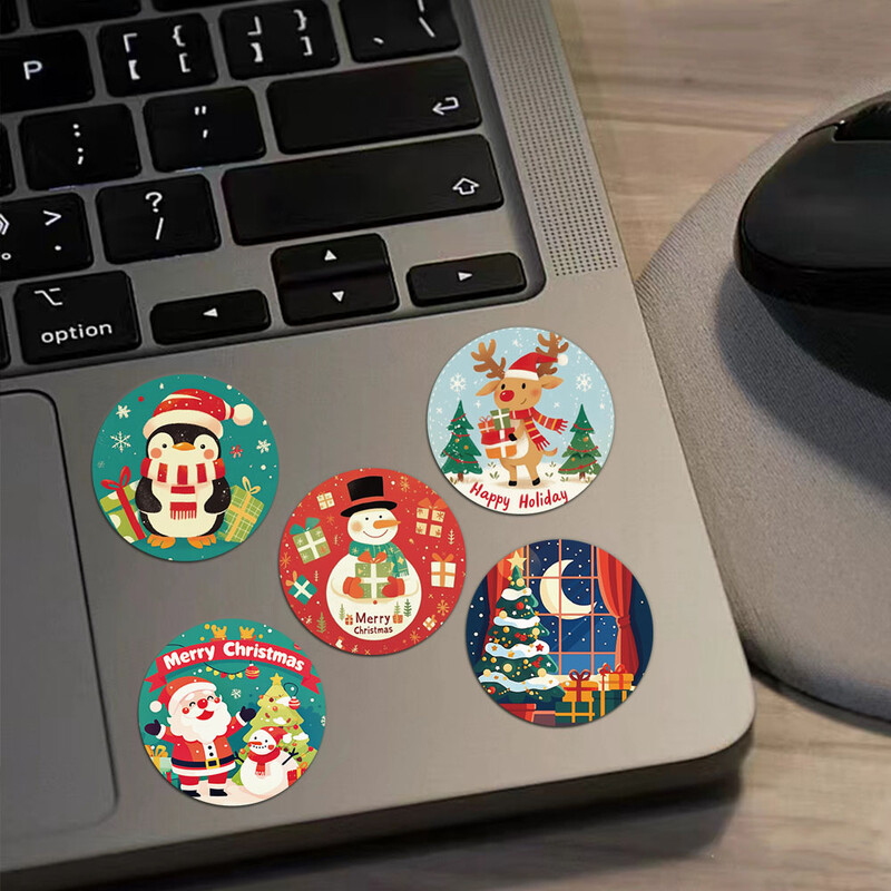 500 vnt Animacinių filmų Kūrybingų Kalėdų dovanų lipdukai Sandarinimo lipdukai Linksmų Kalėdų lipnios etiketės