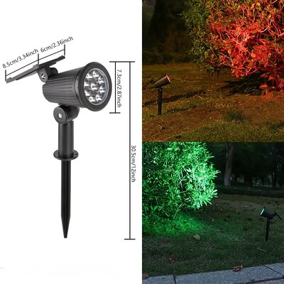 9 spoturi solare cu LED-uri pentru exterior IP65, rezistentă la apă, luminozitate, reglabilă, lampă de decor pentru curte, grădină, curte