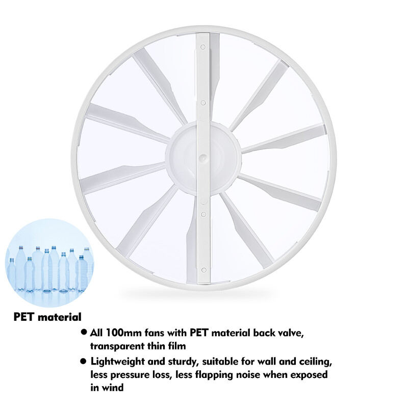 230V potrubný ventilátor 4" 100MM nástenný stropný kúpeľňový axiálny dekoratívny ventilátor s guľôčkovým ložiskom a spätným ventilom