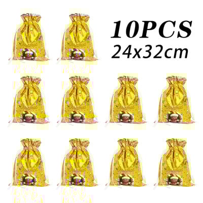 10 vnt Kalėdų raištelių dovanų maišelis vakarėlis vaikams saldainių dovanų krepšys aliuminio folijos dėžutė Laimingų Naujųjų metų Kalėdų išvakarės 2025 m.