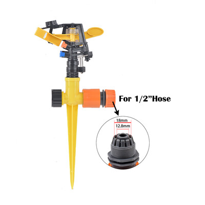 Ακροφύσιο διπλής εξόδου περιστροφικού ψεκαστήρα 360 μοιρών Πλαστική ακίδα με σπείρωμα 1/2" που εισάγει άρδευση κήπου στο έδαφος