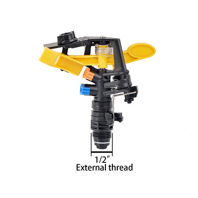 Ακροφύσιο διπλής εξόδου περιστροφικού ψεκαστήρα 360 μοιρών Πλαστική ακίδα με σπείρωμα 1/2" που εισάγει άρδευση κήπου στο έδαφος