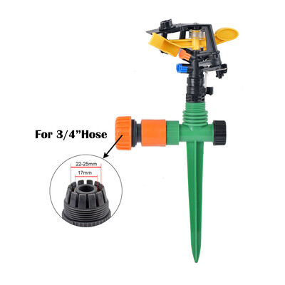 Ακροφύσιο διπλής εξόδου περιστροφικού ψεκαστήρα 360 μοιρών Πλαστική ακίδα με σπείρωμα 1/2" που εισάγει άρδευση κήπου στο έδαφος