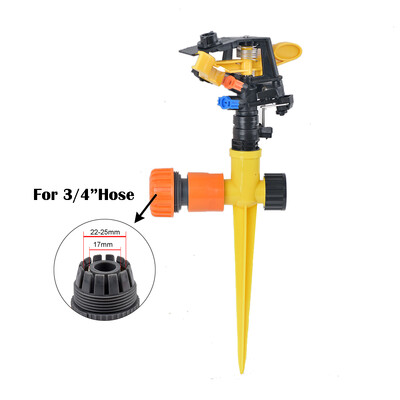 Ακροφύσιο διπλής εξόδου περιστροφικού ψεκαστήρα 360 μοιρών Πλαστική ακίδα με σπείρωμα 1/2" που εισάγει άρδευση κήπου στο έδαφος