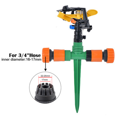 Ακροφύσιο διπλής εξόδου περιστροφικού ψεκαστήρα 360 μοιρών Πλαστική ακίδα με σπείρωμα 1/2" που εισάγει άρδευση κήπου στο έδαφος