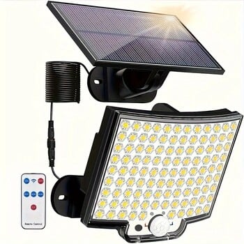 106LED Solar Light Outdoor Waterproof with Motion Floodlight Remote Control 3 modes for Patio Garage Backyard