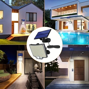 106LED Solar Light Outdoor Waterproof with Motion Floodlight Remote Control 3 modes for Patio Garage Backyard