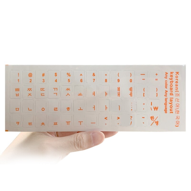 Autocolante coreene pentru tastatură. Autocolante de înlocuire în engleză cu litere clare de fundal pentru tastaturi desktop pentru laptop