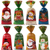 25/50/100 buc. Saci de bomboane de Crăciun Saci de ambalare pentru cadouri de biscuiți 2024 Decoratiuni de Crăciun Fericit pentru acasă Rechizite de petrecere de Anul Nou