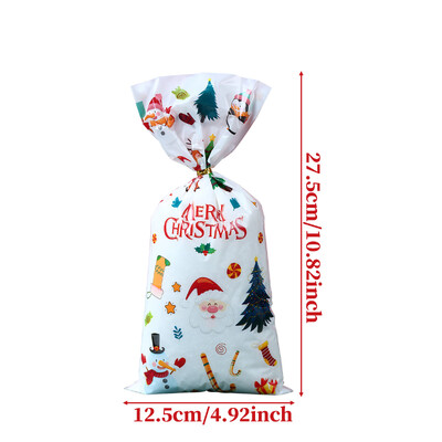 25/50/100 buc. Saci de bomboane de Crăciun Saci de ambalare pentru cadouri de biscuiți 2024 Decoratiuni de Crăciun Fericit pentru acasă Rechizite de petrecere de Anul Nou