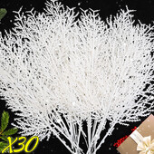 10/30KOM Bijele umjetne borove iglice Ukrasi za božićno drvce DIY vijenac Biljke za ukrase za novogodišnju zabavu