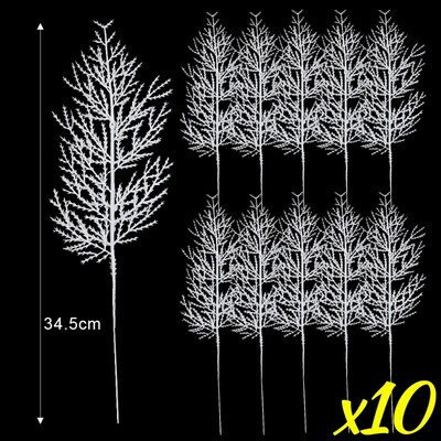 10/30KOM Bijele umjetne borove iglice Ukrasi za božićno drvce DIY vijenac Biljke za ukrase za novogodišnju zabavu