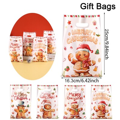 50 kom Božićne vrećice slatkiša Djeda Mraza Vrećice za kolačiće Božićne poslastice za 2024. Božić Zimski praznici Pokloni za zabavu Nova godina 2025.
