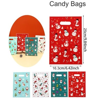 50 kom Božićne vrećice slatkiša Djeda Mraza Vrećice za kolačiće Božićne poslastice za 2024. Božić Zimski praznici Pokloni za zabavu Nova godina 2025.