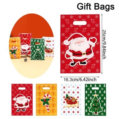 50 kom Božićne vrećice slatkiša Djeda Mraza Vrećice za kolačiće Božićne poslastice za 2024. Božić Zimski praznici Pokloni za zabavu Nova godina 2025.