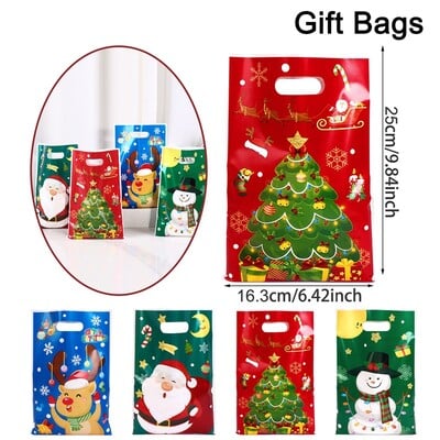 50 kom Božićne vrećice slatkiša Djeda Mraza Vrećice za kolačiće Božićne poslastice za 2024. Božić Zimski praznici Pokloni za zabavu Nova godina 2025.