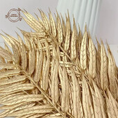 6/12 ΤΕΜ. Λαμπερό χρυσό τεχνητό φοίνικα με ζωντανή τροπική διακόσμηση Ιδανικό για Χριστουγεννιάτικο Πρωτοχρονιά γάμου Ριγέ σιδερένιο δέντρο