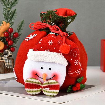 Kalėdų dovanų maišelis Kalėdų Senelis Sniego senelis raišteliai Medžiaginiai maišeliai Kalėdoms Saldainių dovanų pakavimas Kalėdų puošmena Rankinės Saldainių krepšys