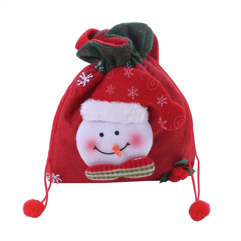 Kalėdų dovanų maišelis Kalėdų Senelis Sniego senelis raišteliai Medžiaginiai maišeliai Kalėdoms Saldainių dovanų pakavimas Kalėdų puošmena Rankinės Saldainių krepšys