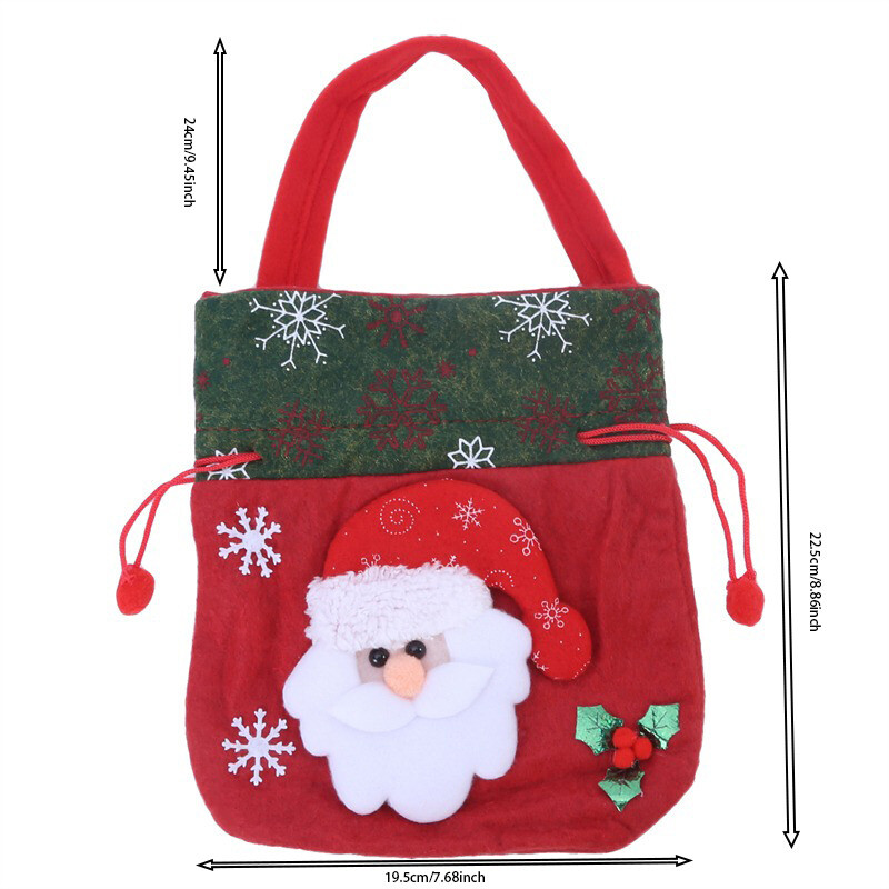 Kalėdų dovanų maišelis Kalėdų Senelis Sniego senelis raišteliai Medžiaginiai maišeliai Kalėdoms Saldainių dovanų pakavimas Kalėdų puošmena Rankinės Saldainių krepšys