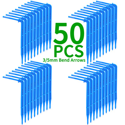 Šiltnamio sodas 50 vnt. lenkimo lašelinė rodyklė lašelinė mikro lašelinio drėkinimo rinkinys, tinkantis 3/5 mm žarna laistymo taupymo lašelinės gėlės