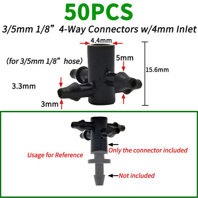 Šiltnamio sodas 50 vnt. lenkimo lašelinė rodyklė lašelinė mikro lašelinio drėkinimo rinkinys, tinkantis 3/5 mm žarna laistymo taupymo lašelinės gėlės