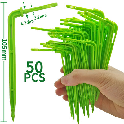 Šiltnamio sodas 50 vnt. lenkimo lašelinė rodyklė lašelinė mikro lašelinio drėkinimo rinkinys, tinkantis 3/5 mm žarna laistymo taupymo lašelinės gėlės