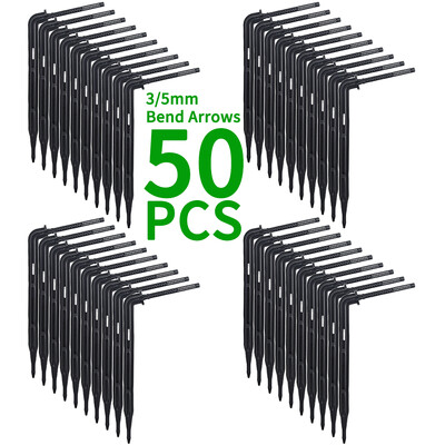 Šiltnamio sodas 50 vnt. lenkimo lašelinė rodyklė lašelinė mikro lašelinio drėkinimo rinkinys, tinkantis 3/5 mm žarna laistymo taupymo lašelinės gėlės