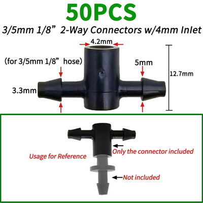 Šiltnamio sodas 50 vnt. lenkimo lašelinė rodyklė lašelinė mikro lašelinio drėkinimo rinkinys, tinkantis 3/5 mm žarna laistymo taupymo lašelinės gėlės