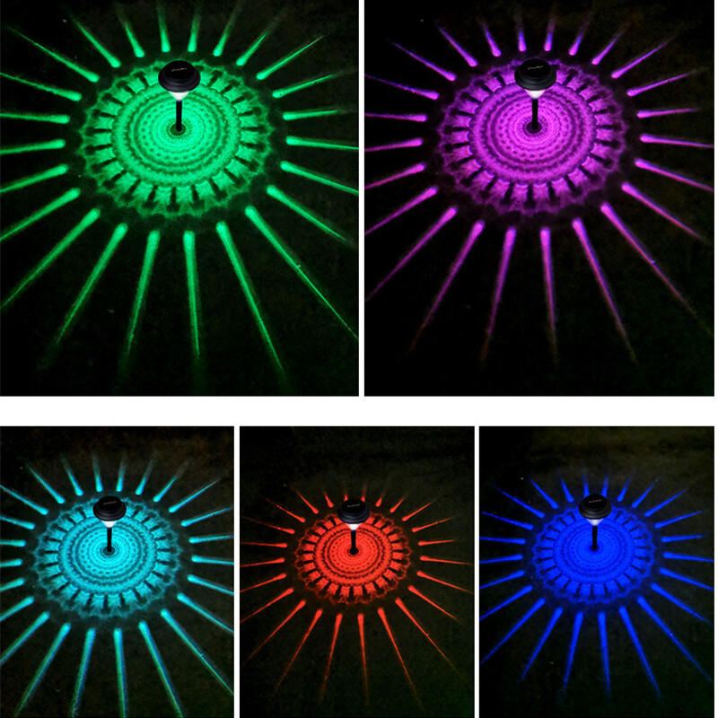 Kruhové tieňové záhradné svetlo Vonkajšie solárne svietidlo Nádvorie Krajinné záhradné svietidlá Pozemné okolité svetlo RGB solárne svetlo Dekorácia