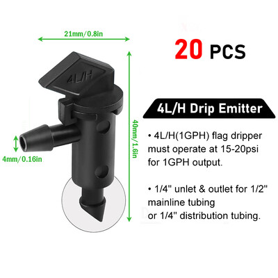 20 buc. Emițător de picurare pentru irigare Steagul de grădină Picurator de irigare Copaci și arbuști Albastru Negru