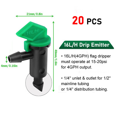 20 buc. Emițător de picurare pentru irigare Steagul de grădină Picurator de irigare Copaci și arbuști Albastru Negru