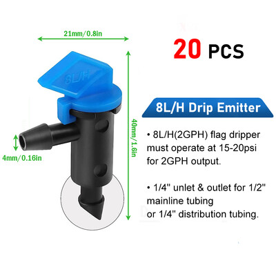 20 buc. Emițător de picurare pentru irigare Steagul de grădină Picurator de irigare Copaci și arbuști Albastru Negru