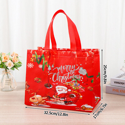 Karácsonyi ajándéktáskák Mikulás Elk Decor Kézitáska Nagy kapacitású Karácsonyi Ajándékok Csomagolás Csomagolási Kellékek Boldog karácsonyt hordtáskák