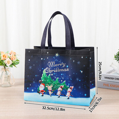 Karácsonyi ajándéktáskák Mikulás Elk Decor Kézitáska Nagy kapacitású Karácsonyi Ajándékok Csomagolás Csomagolási Kellékek Boldog karácsonyt hordtáskák