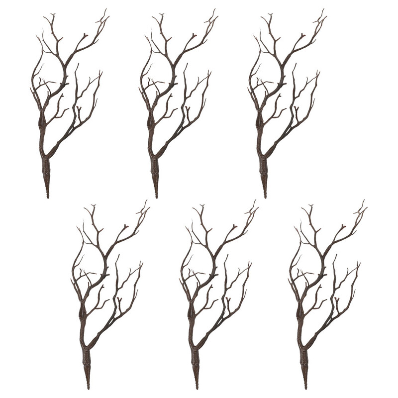 6 buc. Decoratiuni de Halloween Simulare Decoratiuni cu plante Vaza Ramuri artificiale Coarne de viță de vie Arborele din plastic DIY pentru masă pentru acasă