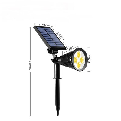 4LED vonkajšie solárne svetlá na trávnik, zemné lampy, vodotesné krajinné solárne bodové svetlá, chodníky, záhradné svetlá, príjazdové cesty, dekorácie, nové
