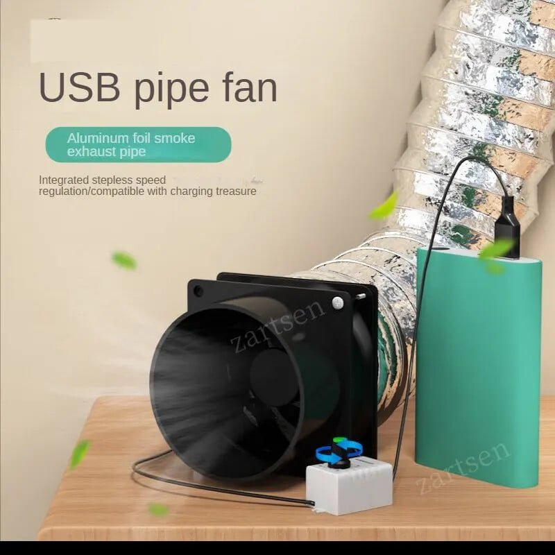 USB регулируема скорост Мини абсорбатор на дим от запояване ESD Вентилатор за изсмукване на дим Вентилатор за изпускателен канал на тръба с 1M вентилатор за вана за тръби