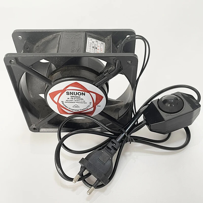 220V-240V 120mm axiálny chladiaci ventilátor s ložiskom a napájacím káblom