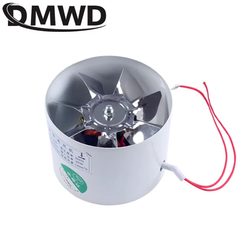 20W 4 colių ortakis pūtiklis oro ventiliatorius virtuvės tualetas sieninis išmetimo ventiliatorius 4" vonios kambario langas 100mm metalinis vamzdis išmetimo vamzdis prieiga 220V