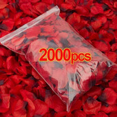 100-2000 ks umelých falošných okvetných lístkov ruží, farebných červených bielych zlatých okvetných lístkov ruží pre romantické svadobné oslavy, ozdoby