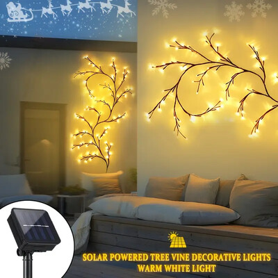 1 buc. Lumină solară de viță de vie de salcie pentru decor exterior Ramuri luminoase flexibile DIY pentru decorațiuni de perete 72 LED-uri lumini de zâne pentru petrecere