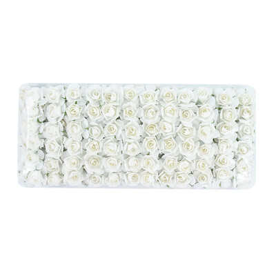 144/288 ks 2 cm mini papierové ruže umelé kvetinové hlavičky kytice na svadbu umelé ruže kvety DIY scrapbooking potreby