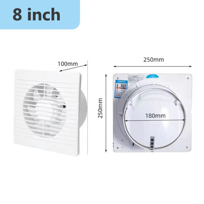 8 ιντσών Αδιάβροχος εξαγωγέας μπάνιου Οικιακός 8" ανεμιστήρας εξάτμισης 12V ηλιακός αναπνευστήρας καθαριστής αέρα Εξαερισμός καπνού 110V-220V