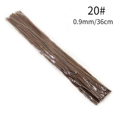 20 vnt. Gėlių viela Aukštos kokybės popieriumi dengtos dirbtinės šakos Geležinis laidas, skirtas „pasidaryk pats“ / nailoninis gėlių aksesuaras žaliai baltai ir kavai