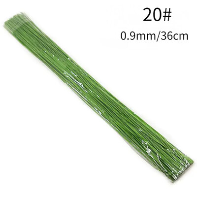 20 vnt. Gėlių viela Aukštos kokybės popieriumi dengtos dirbtinės šakos Geležinis laidas, skirtas „pasidaryk pats“ / nailoninis gėlių aksesuaras žaliai baltai ir kavai