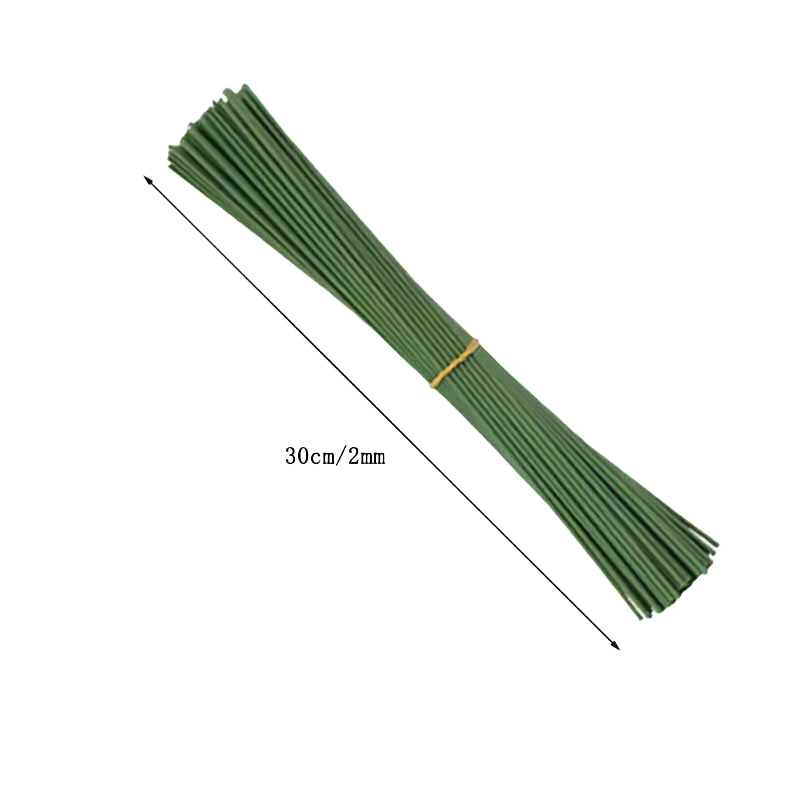 20 vnt. Gėlių viela Aukštos kokybės popieriumi dengtos dirbtinės šakos Geležinis laidas, skirtas „pasidaryk pats“ / nailoninis gėlių aksesuaras žaliai baltai ir kavai