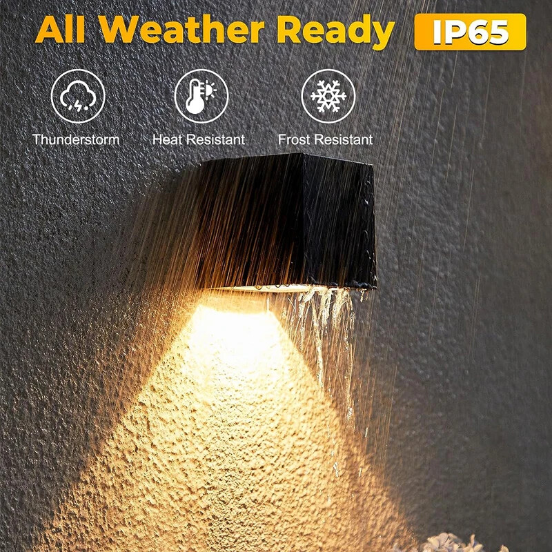 Kültéri spotlámpa napelemes fali lámpák IP65 vízálló LED utcai lámpa vezeték nélküli négyzet alakú kerti fali világítás terasz kerítés dekoráció