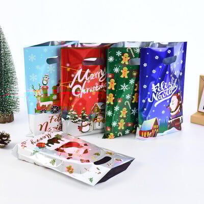 10/30 τεμ. τσάντες δώρου για καλά Χριστούγεννα Πλαστική τσάντα συσκευασίας μπισκότων καραμέλας 2024 Navidad Noel Kids Gift 2025 Προμήθειες για πάρτι Πρωτοχρονιάς