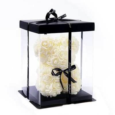 1db 20 cm-es Rózsamedve Műhab Virágok Medve Romantikus kreatív ajándékok Valentin-napi évfordulós esküvői születésnapra dobozzal